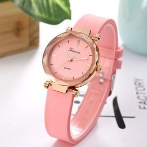 NEW Pink Geneva Quartz Watch